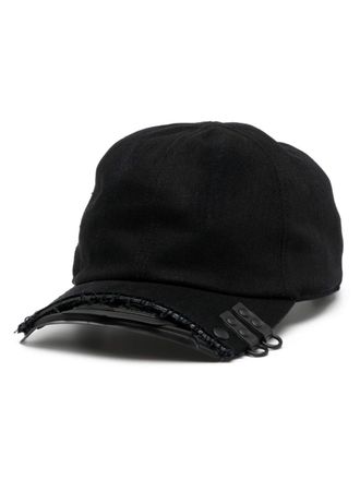 Innerraum frayed-trim baseball cap - unisex - Polyurethane/Cotton - One Size - BLACK MATT