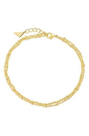 Sterling Forever Kyra Layered Chain Anklet in Gold at Nordstrom Rack
