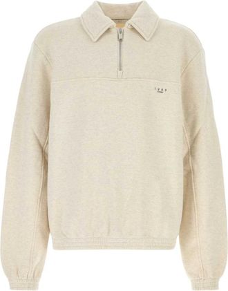 1989 STUDIO JP Half Zip Sweatshirt - Heren - Vesten met rits - Beige - M - Katoen - Hoodies & sweatvesten