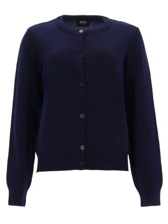 A.P.C. Neutrals Leonie Cropped Knitted Cotton Cardigan