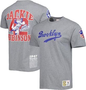 Mitchell & Ness Mens Mitchell & Ness Jackie Robinson Gray Brooklyn Dodgers Cooperstown Collection Legends T-Shirt at Nordstrom, Size Medium