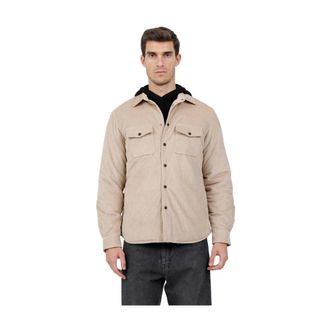 MC2 Saint Barth Overjas van fluweel met knoopsluiting - Heren - Zomerjassen - Beige - L - Jassen