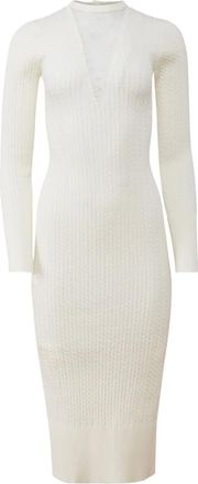 Fleur du Mal Quinn kabelgebreide midi-jurk - Beige