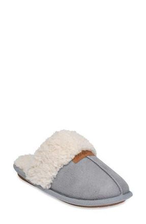 GaaHuu Faux Suede & Faux Shearling Lined Slipper in Grey at Nordstrom Rack, Size Medium