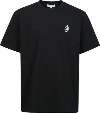 J.W.Anderson T-shirt a Maniche Corte con Logo Ricamato - - Tops - Uomo - Nero - S
