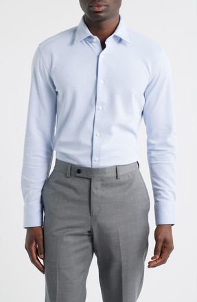 BOSS Hank Kent Performance Twill Dress Shirt in Light/Pastel Blue at Nordstrom, Size 15.5R
