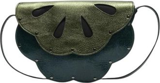 Maliparmi Leren Bloom Kleine Crossbody Tas - Dames - Schoudertassen - Groen - ONE Size - Leer - Tassen