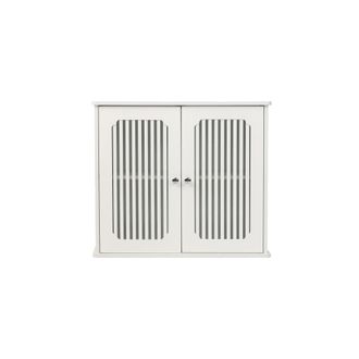 Urban Meuble Armario de pared para ba&ntilde;o blanco de dos puertas con lamas