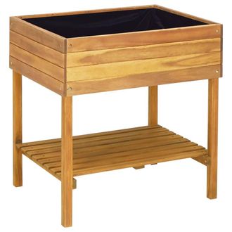 Berkfield Home Raised Garden Planter 78.5x58.5x78.5 cm Solid Acacia Wood in Brown