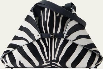 Akris Ai Medium Zebra-Print Top-Handle Tote Bag