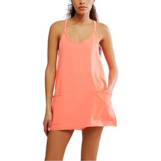 Free People FP Movement Hot Shot Mini Dress Coral Scoop Neck JDM2665