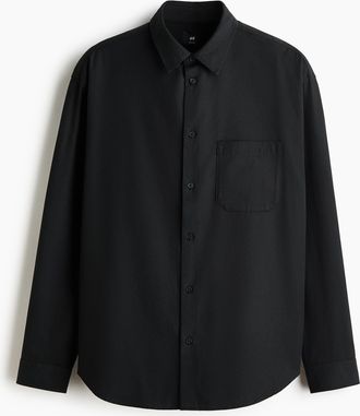 H&M Hemd in Relaxed Fit - Schwarz