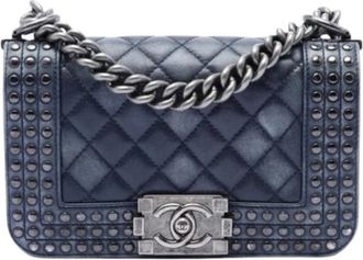 Chanel Pre-owned Boy Flap Bag - Dames - Vintage Schoudertas - Blauw - ONE Size - Leer - Vintage