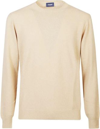 Drumohr Long Sleeve Crew-Neck Logo Sweater