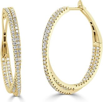 Sabrina Designs 14K 1.18 Ct. Tw. Diamond Criss-Cross Hoops