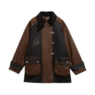 Barbour Jassen, Dames, Bruin, M, Katoen, Felton Waxed Jack met Ruitpatroon