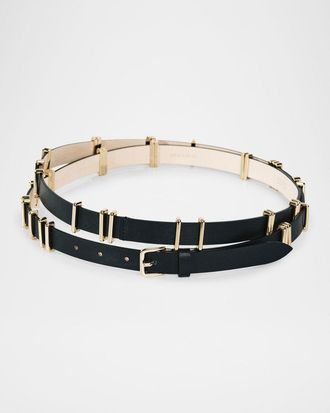 D&eacute;hanche Richa 24K Gold & Leather Belt
