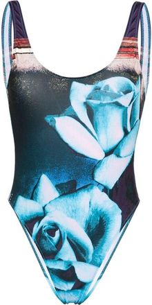 Jean Paul Gaultier The Blue Roses graphic-print swimsuit - women - Polyester/Elastane - S
