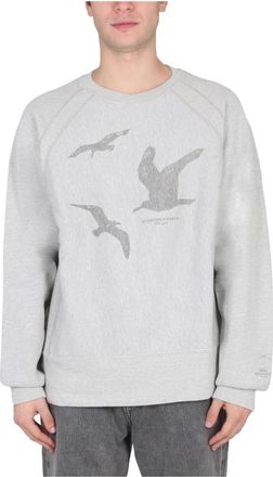 Engineered Garments Raglan Crew - Heren - Sweatshirts - Grijs - S - Katoen - Hoodies & sweatvesten