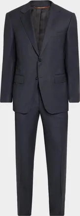Canali Men & apos;s Wool Micro-Check Two-Piece Suit