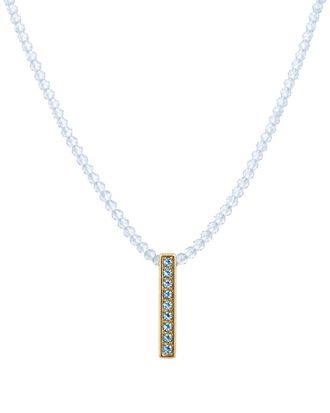 Jewelmak 14K Blue Topaz, Swiss Blue Topaz Necklace