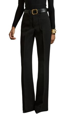 Reiss Priya Patch Pocket Wide Leg Pants in Black at Nordstrom, Size 10 Us