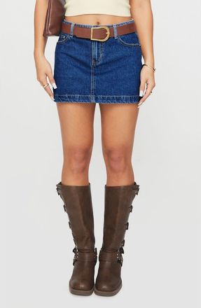 Princess Polly Nickei Denim Miniskirt in Mid Wash at Nordstrom, Size 12