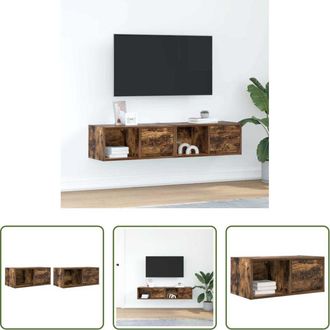 vidaXL vidaXL Armadio hi-fi - Mobili TV 2 pz Rovere Fumo 60x31x25,5 cm Legno Multistrato