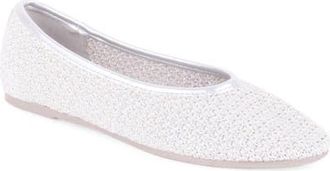 Elie Tahari Woven Ballerina Flat in Grey/Silver at Nordstrom, Size 6.5