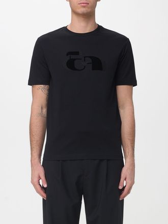 Emporio Armani T-shirt in cotone con logo in floccato Emporio Armani