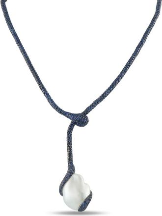 Yvel Collana di perle barocche con zaffiri - Blu