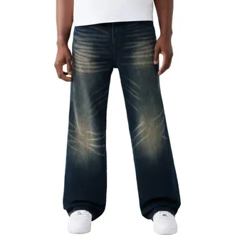 True Religion Vinny Super T Baggy Jeans in Cologne Dark Wash at Nordstrom, Size 40