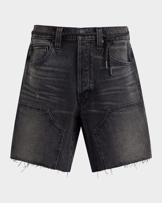 Hudson Men & apos;s Men & apos;s Black Denim Belted Carpenter Shorts