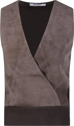 Max Mara Jassen, Dames, Bruin, S, Wol, Potenza Gebreide Gilet