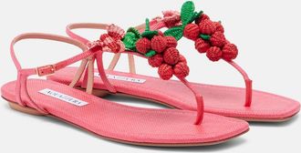 Aquazzura Sandalias Berry de efecto rafia