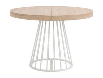 VENTE-UNIQUE.COM Mesa de comedor madera color natural claro, blanco