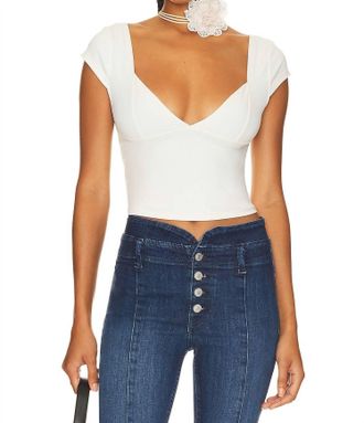 Free People Duo Corset Cami Top In Ivory
