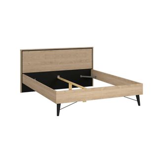 Dmora Dmora - Cama Doble Abella, Sommier Para Dormitorio, Estructura De Cama Por Habitaci&oacute;n, Estructura Del Sostenedor Del Colch&oacute;n, 207x173 H91 Cm, Roble Cl