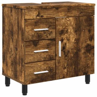 vidaXL Unidad De Tocador De Ba&ntilde;o Roble Ahumado 60 X 35 X 60 Cm Vidaxl