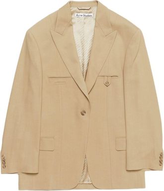 Acne Studios single-breasted blazer - women - Viscose/Viscose/Acetate/Wool - 38 - Neutrals