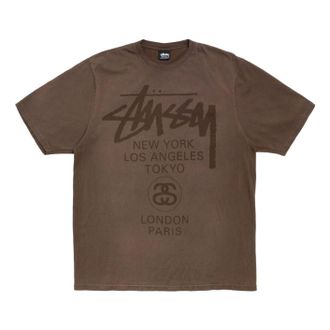 St&uuml;ssy World Tour T-Shirt Sun Faded Brown 3903962SF-SUNF