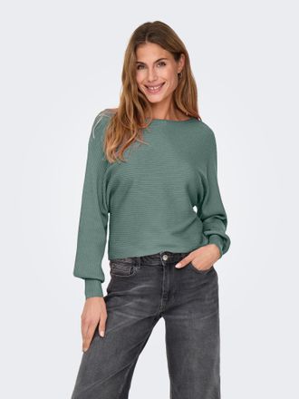 Only Strickpullover ONLY ONLADALINE L/S SHORT PULLO KNT NOOS, Damen, Gr. L, gr&uuml;n (chinois gr&uuml;n), Strick, Obermaterial: 80% Viskose, 20% Nylon, unifarben, r