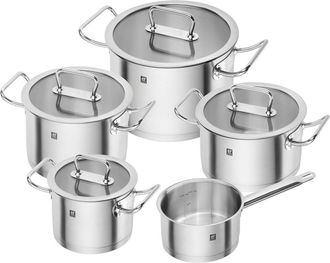 Zwilling Juego De Cacerolas Zwilling 5 Piezas Redondas De Acero Inoxidable 18/10 Pro 65120-005-0