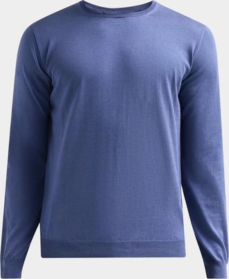 Giorgio Armani Men & apos;s Silk and Cotton Jersey Crewneck Sweater