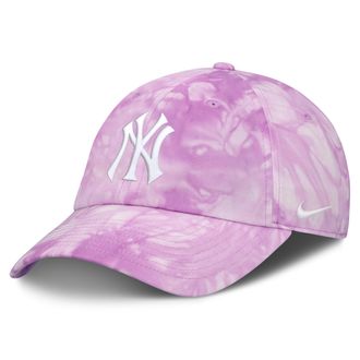 Nike New York Yankees Club Nike Mens MLB Adjustable Hat in Pink | NB0110ANK-P5U