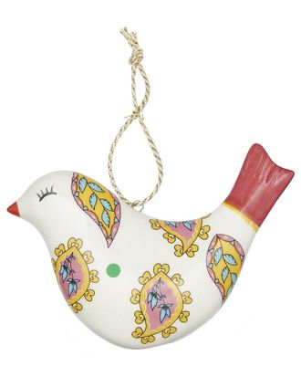 Spode Kit Kemp Puffed Bird Floral Paisley Ornament