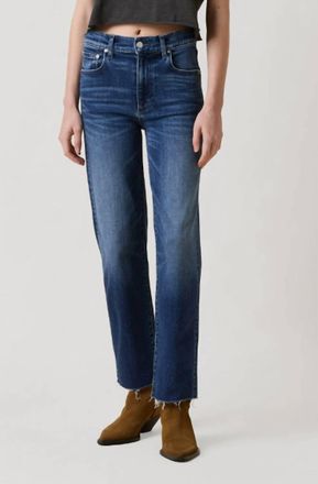LE JEAN Sabine Straight Ankle High Rise Jeans In Drop In The Ocean