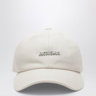 Jacquemus Cappello da baseball bianco con logo