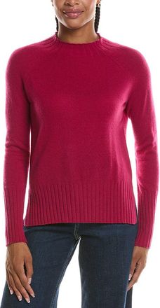 Fort&eacute; Cashmere Basic Trim Low Funnel 100% Cashmere Pullover