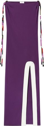 Pucci Iride-trim long dress - women - Viscose/Nylon - 44 - Purple